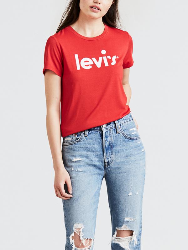 Tričko LEVI'S The Perfect Tee Valley Girl Chinese Red Červená