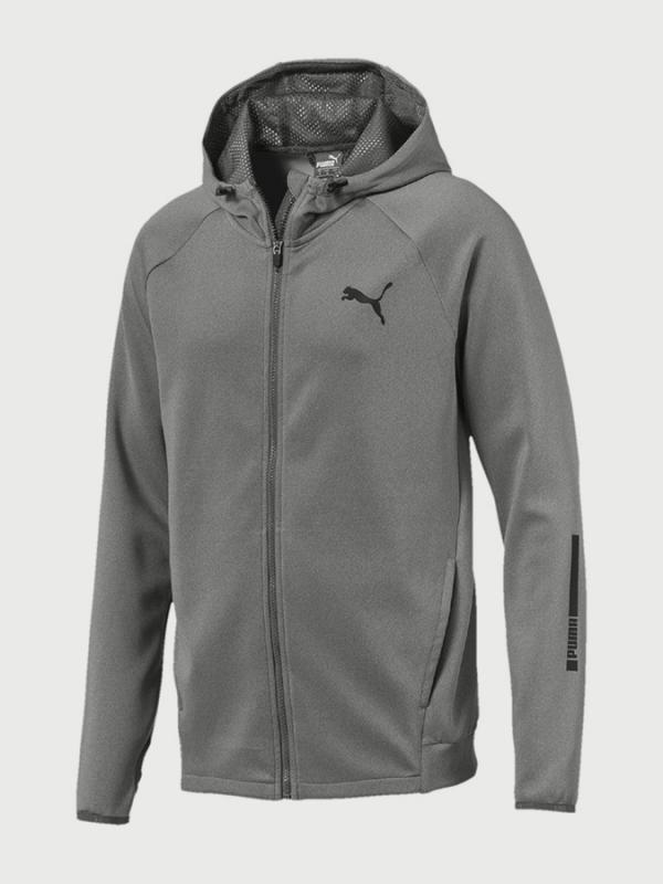 Mikina Puma Tec Sports FZ Hoody Šedá