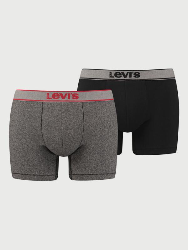 Boxerky LEVI'S 200Sf Snow Heather Boxer Brief 2 Pack Barevná