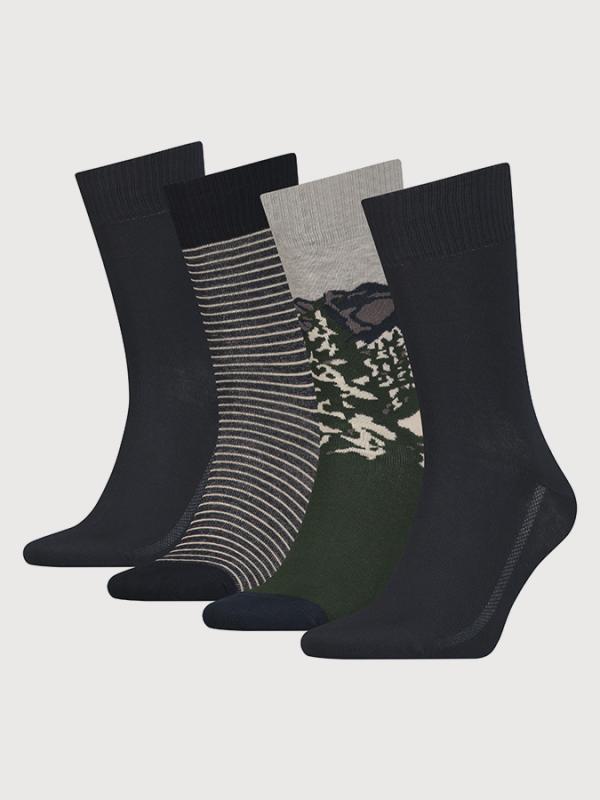 Ponožky LEVI'S Aw18 Giftbox Regular Cut 4 Pack Barevná