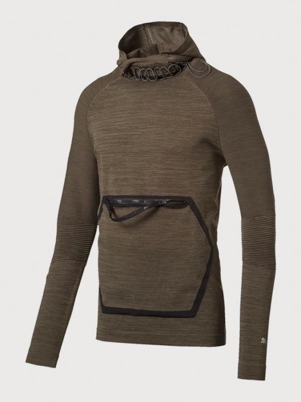 Mikina Puma N.R.G. EvoKNIT Hoodie Hnědá