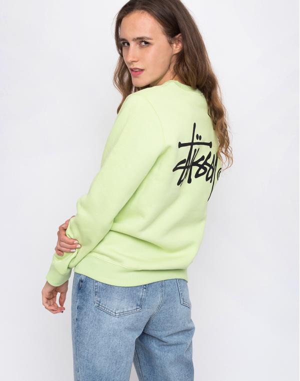 Stussy Basic Logo Crew pale green M