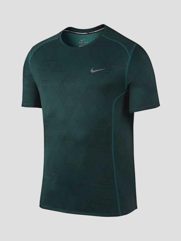 Tričko Nike DF MILER OPTICAL RUN SS Zelená