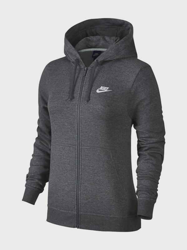 Mikina Nike W Nsw Hoodie Fz Flc Šedá