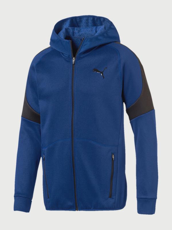 Mikina Puma Evostripe Warm FZ hoody Modrá