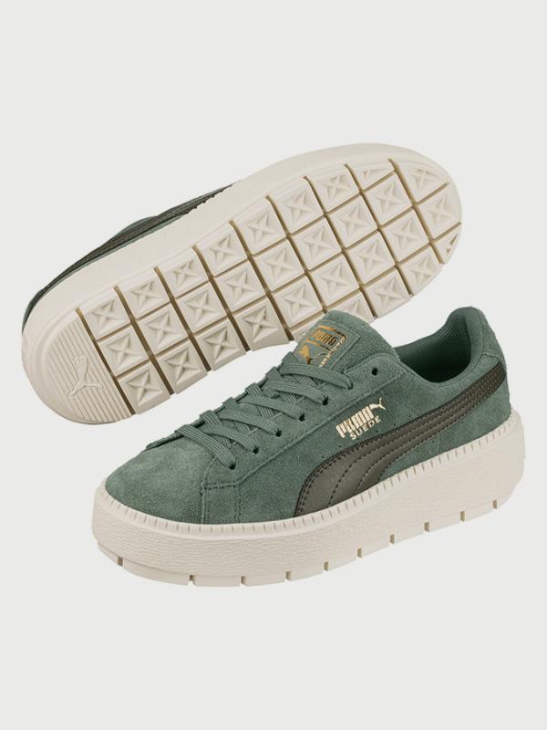 Boty Puma Suede Platform Trace Jr Zelená