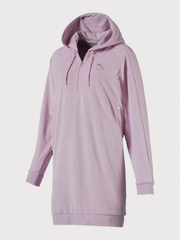 Šaty Puma Downtown Hooded Dress Oranžová
