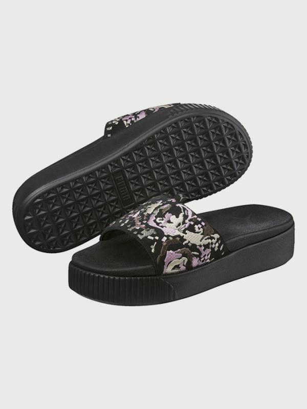 Pantofle Puma Platform Slide Digtl Emb Wns Černá