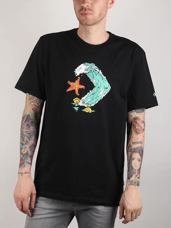 Tričko Converse M Star Chevron Waves Tee Černá