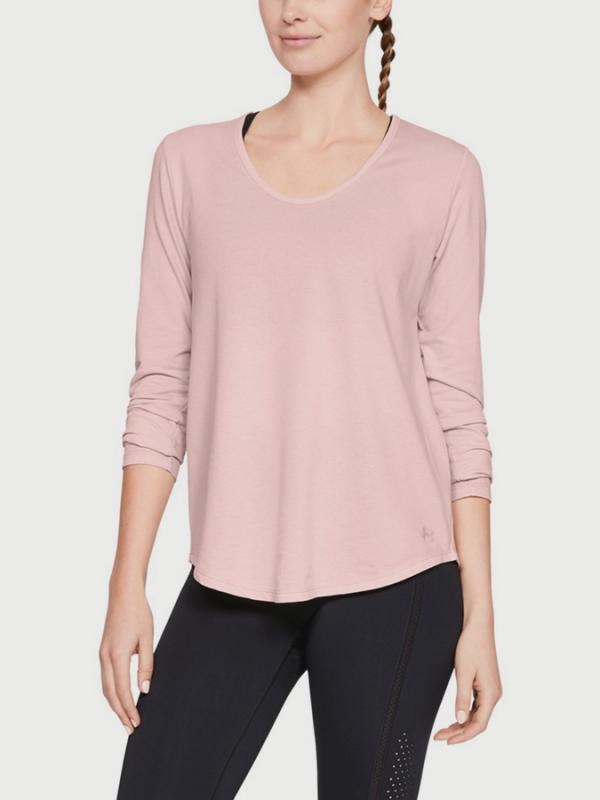 Tričko Under Armour Pindot Open Back LS Růžová