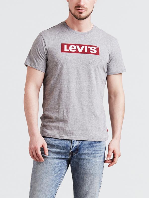 Tričko LEVI'S Graphic Setin Neck 2 Logo Midton Šedá