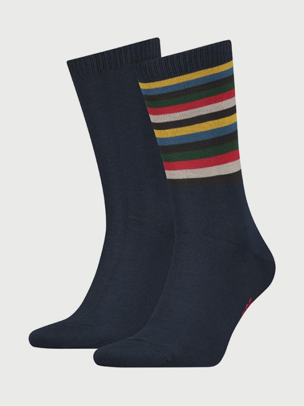Ponožky LEVI'S 168Sf Regular Cut Pop Stripe 2 Pack Barevná