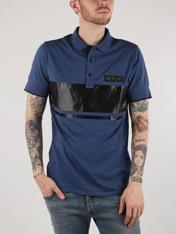 Tričko Replay M3574A Polo Modrá