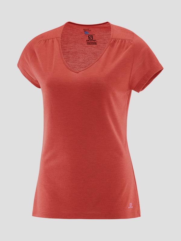 Tričko Salomon ELLIPSE SS TEE W Flame Scarlet Oranžová