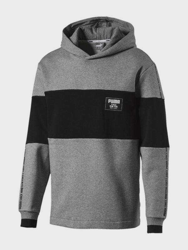 Mikina Puma Rebel Block Hoody FL Šedá