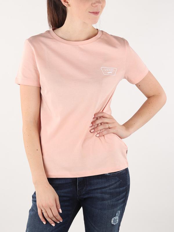 Tričko Vans WM Full Patch Crew Rose Cloud Růžová