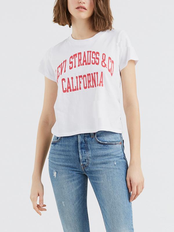 Tričko LEVI'S Graphic Surf Tee Good Varsity White Gra Bílá