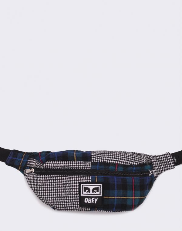 Obey Patched Daily Sling Pack Plaid Multi