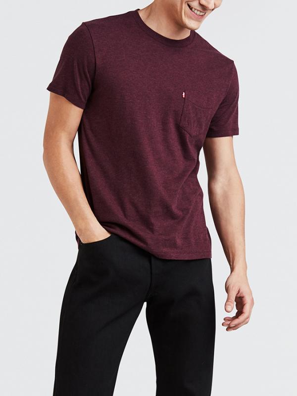 Tričko LEVI'S SS Setin Sunset Pocket Fig Purple Heat Červená