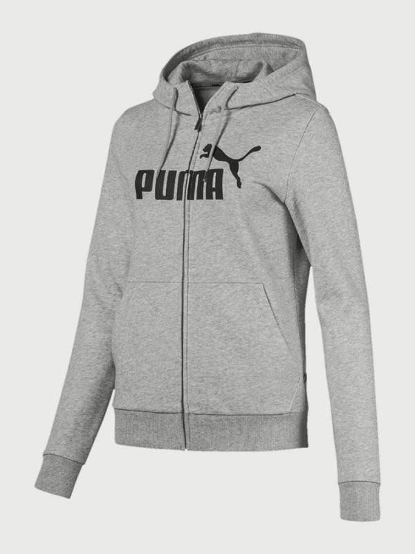 Mikina Puma Essentials Fleece Hooded Jkt Šedá