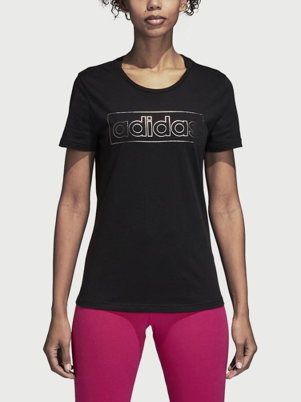 Tričko adidas Performance Foil Linear Tee Černá