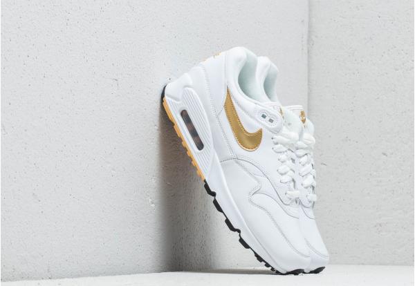 Nike Air Max 90/ 1 White/ Metallic Gold-Black