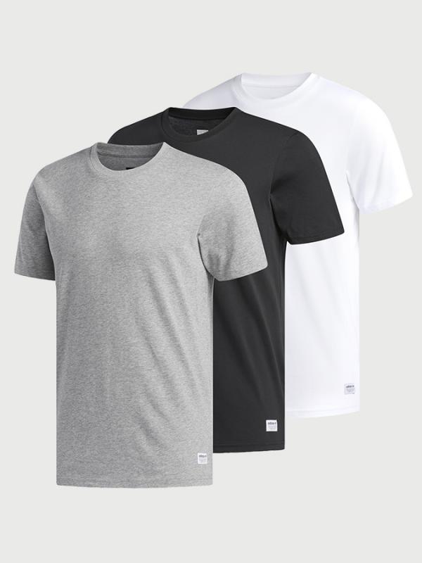 Tričko adidas Originals 3 Pck Tees Šedá