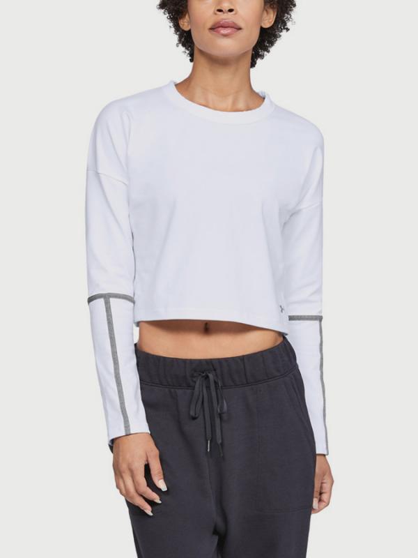 Tričko Under Armour Lighter Longer CROPPED CREW Bílá