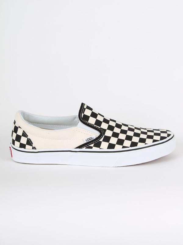Boty Vans Ua Classic Slip-On Blk Whtchckerbo Bílá