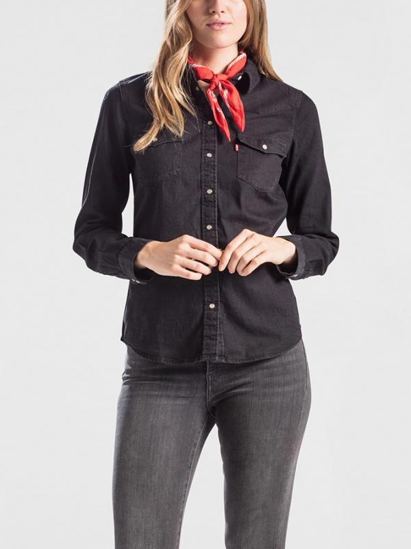 Košile LEVI'S Modern Western Super Dark Authentic Černá