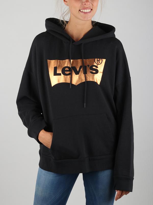 Mikina LEVI\'S Oversized Hoodie Copper F Černá