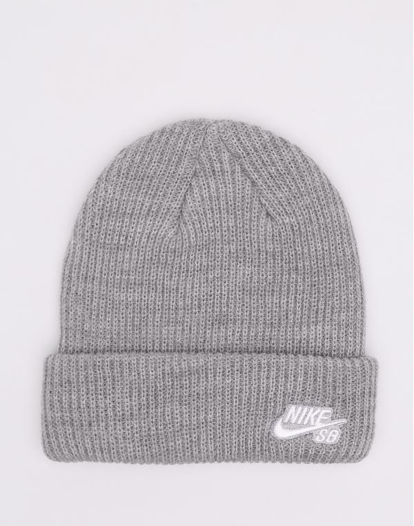 Nike Beanie Fisherman Dark Grey Heather- White