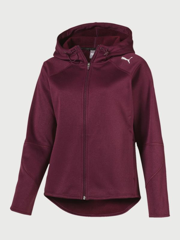 Mikina Puma EVOSTRIPE FZ Hoody Červená