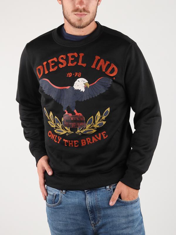Mikina Diesel S-Joe-Ra Felpa Černá