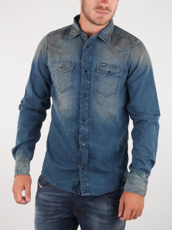 Košile Diesel NEW-SONORA CAMICIA Modrá