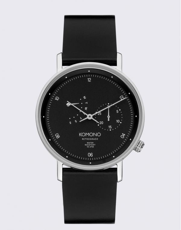 Komono Walther Retrograde Black Silver