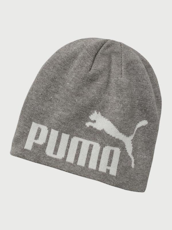 Čepice Puma Ess Big Cat Beanie Light Gray Heather-White Šedá