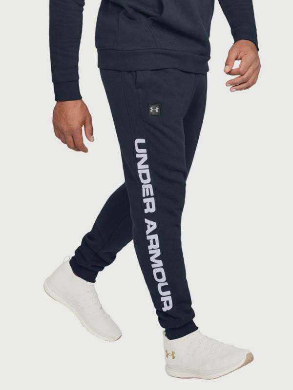 Tepláky Under Armour Rival Fleece Script Jogger Modrá