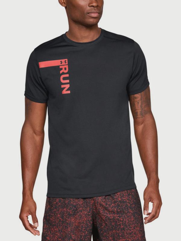 Tričko Under Armour Run Tall Graphic Ss Černá