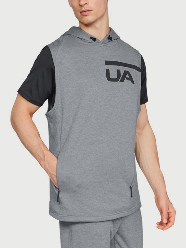 Tričko Under Armour MK1 Terry Sleeveless Hoodie Šedá