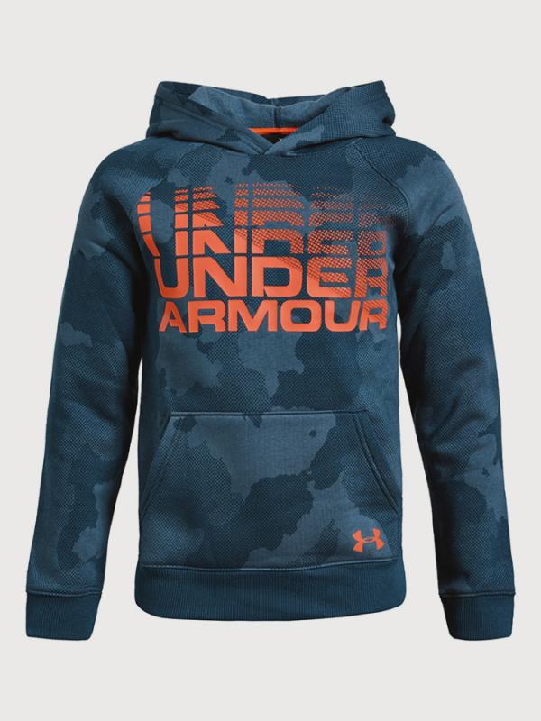 Mikina Under Armour Rival Wordmark Hoody Modrá