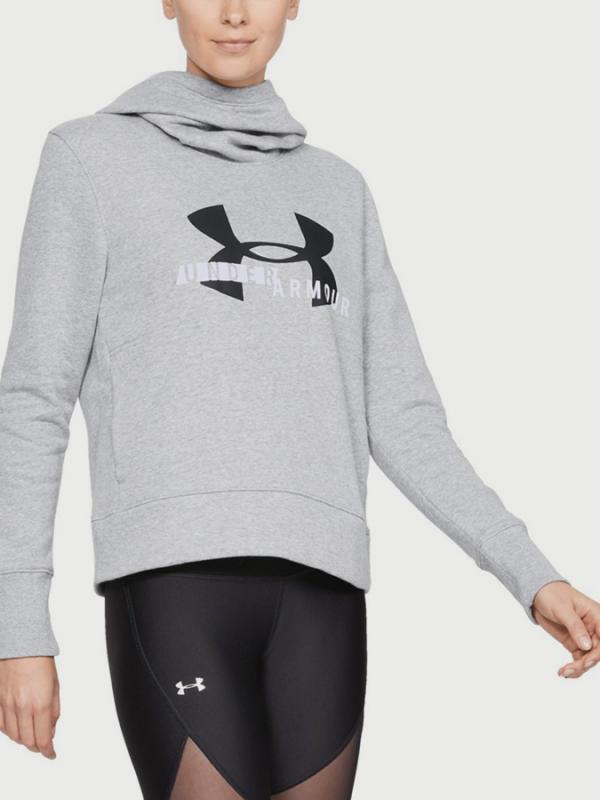 Mikina Under Armour Cotton Fleece Sportstyle Logo hoodie Šedá