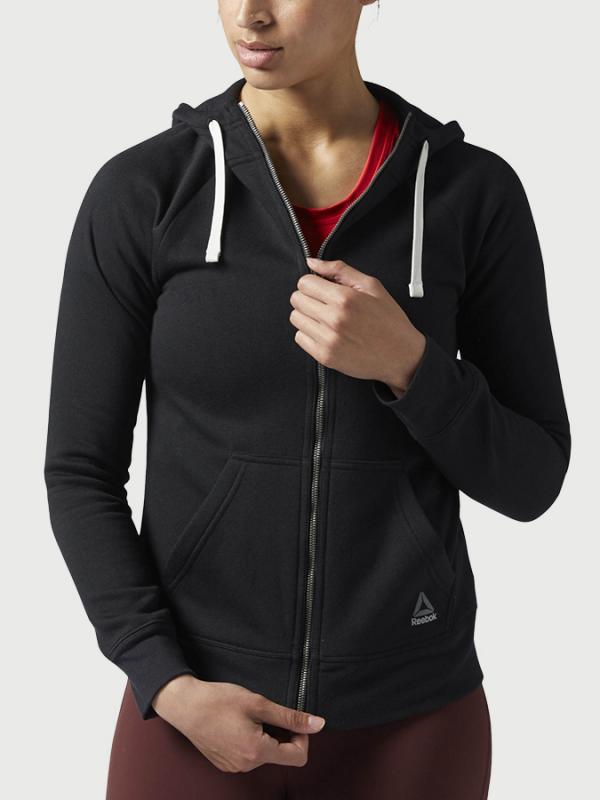 Mikina Reebok Te Fl Full Zip Černá