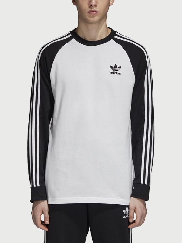Tričko adidas Originals 3-Stripes Ls T Bílá