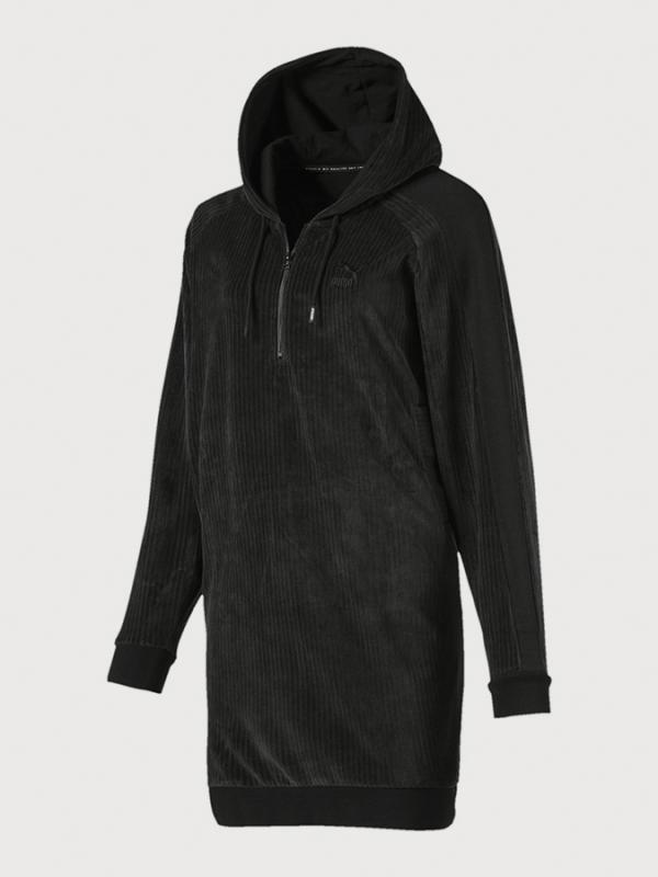 Šaty Puma Downtown Hooded Dress Černá