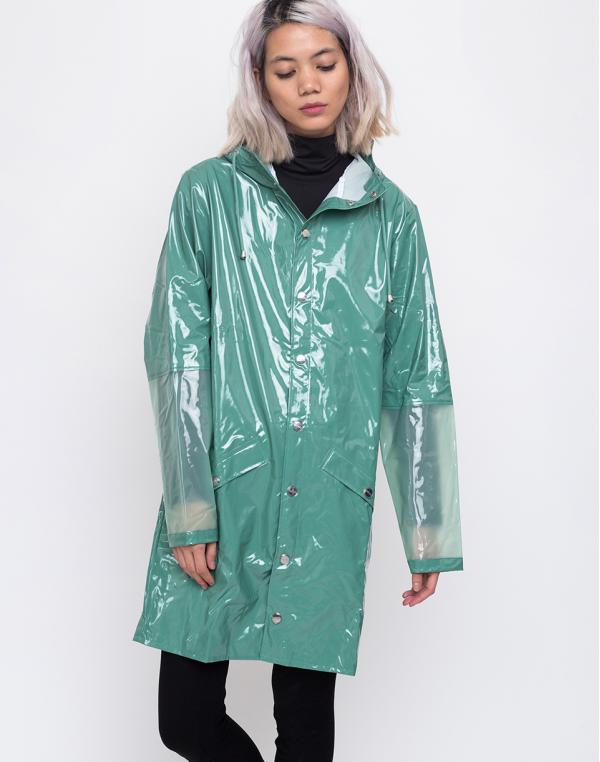 Rains LTD Long Jacket 73 Glossy Faded Green S/M