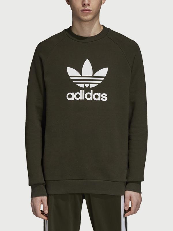 Mikina adidas Originals Trefoil Crew Zelená