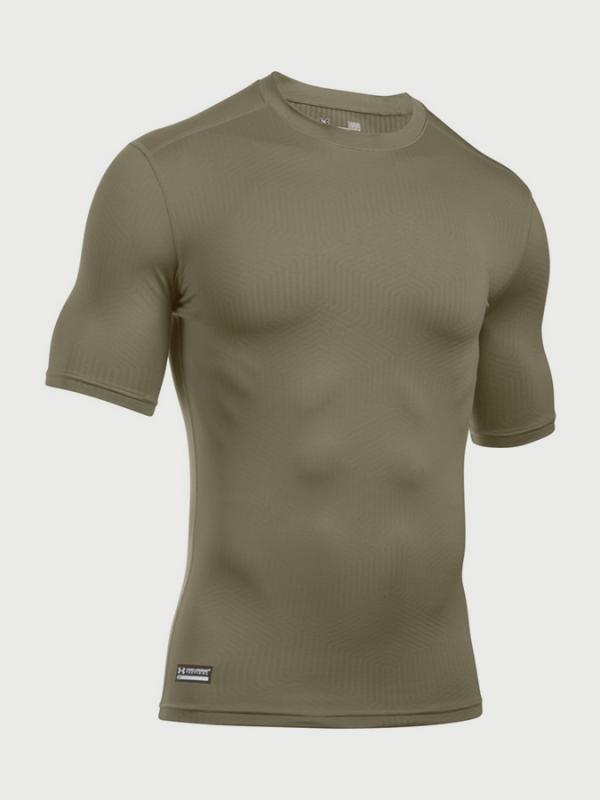 Kompresní tričko Under Armour TAC CGI SS CREW Hnědá