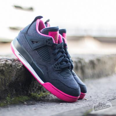 Air Jordan 4 Retro GG Dark Obsidian/ Metallic Gold- Vivid Pink- White