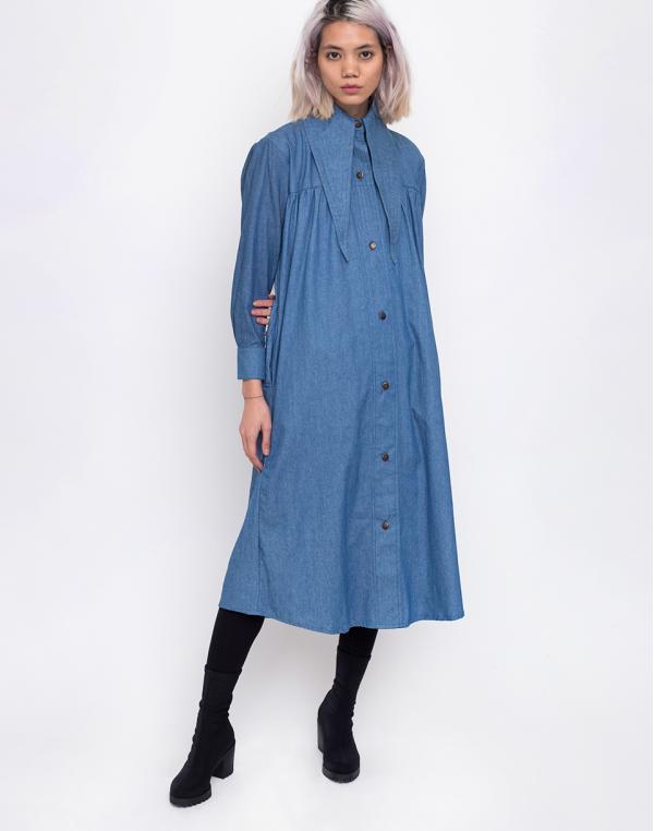 House of Sunny Western Full Length Shacket Authentic Blue 40